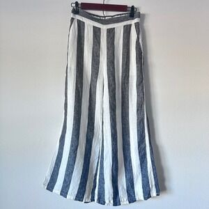 CHRISTIAN SIRIANO NEW YORK Striped Linen Wide Leg Pants Women's Size S